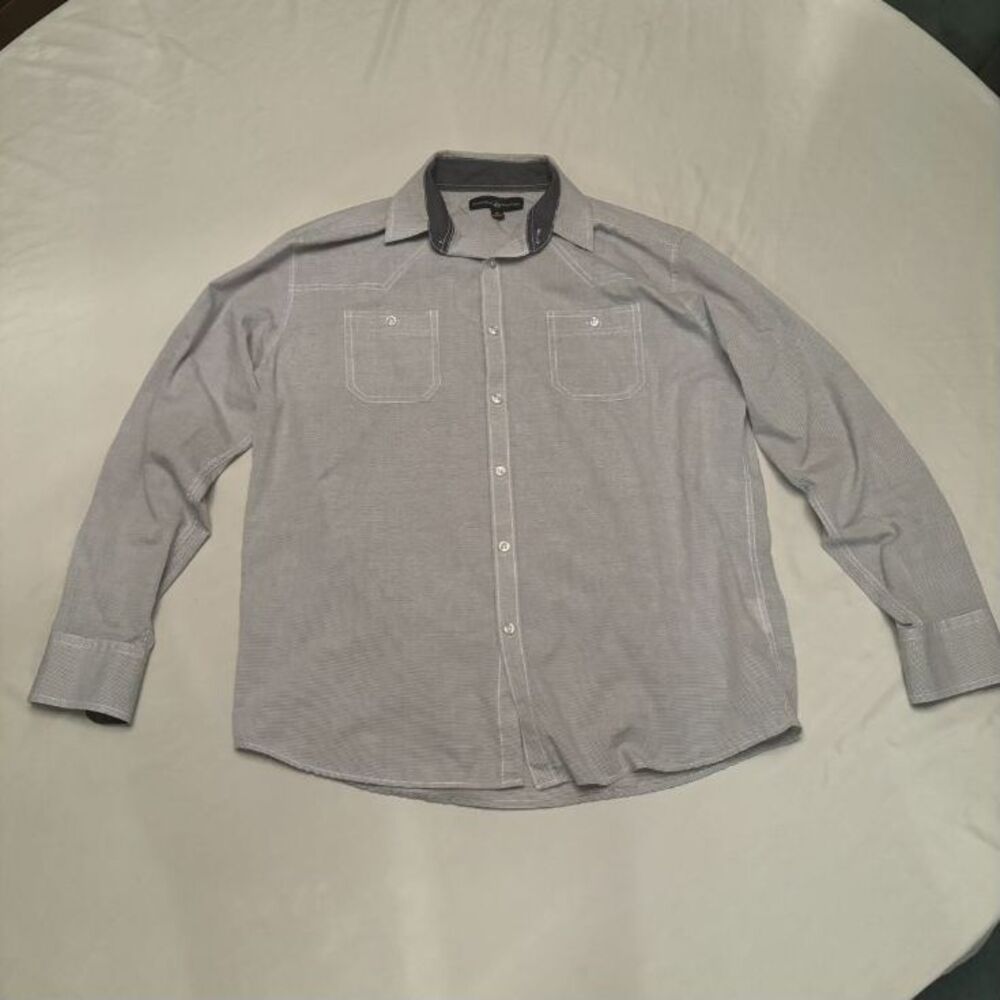 Beverly Hills Polo Club Grey Button Up Long Sleeve size medium